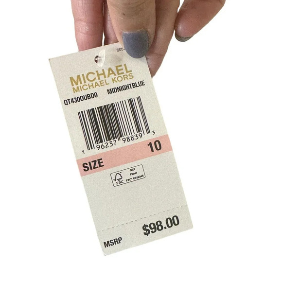 Michael Kors Pleated Shorts Women's Midnight Blue Shorts Size 10 - Picture 3 of 3